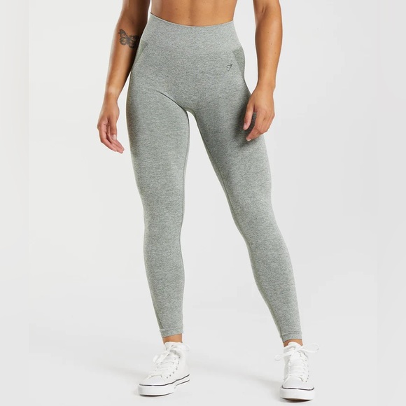 Gymshark Seamless High Rise Grey Pink Leggings - Picture 1 of 5